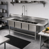 Thumbnail image #2 for Eagle Spec-Master FN Series Coved Corner Four-Compartment Sink with Left and Right Drainboards, 108 Inch W x 27 Inch D