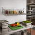 Thumbnail image #2 for Metro SmartWall Life 36-Inch x 18-Inch Wall-Mounted 304 Stainless Steel Grid Shelf with Retaining Edge