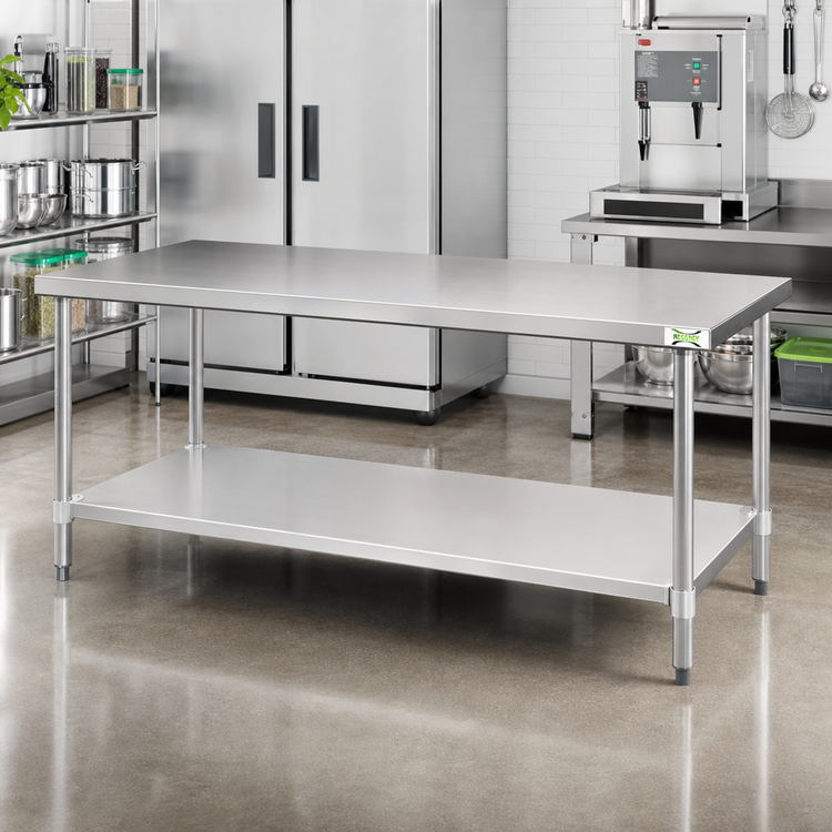 Product image #2 for Adjustable 18-Gauge Stainless Steel Undershelf for 84 x 30 Inch Work Table