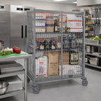 Thumbnail image #2 for Metro Super Erecta SEC55VK3 Mobile Wire Security Cage, Green Epoxy-Coated, No Shelves, 52-3/4 x 27-1/4 x 68-1/2 Inches
