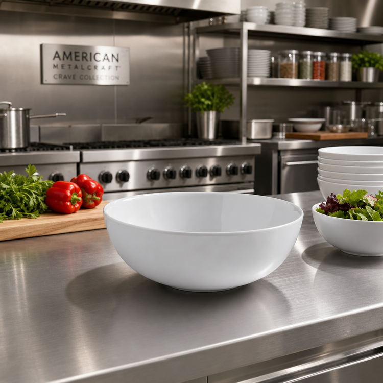 Product image #2 for American Metalcraft Crave Collection 32 oz. Round Melamine Bowl, Cloud