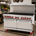 Thumbnail image #2 for American Range 60-Inch Gas Restaurant Range with 10 Open Burners, Left Standard Oven, and Right Storage Base