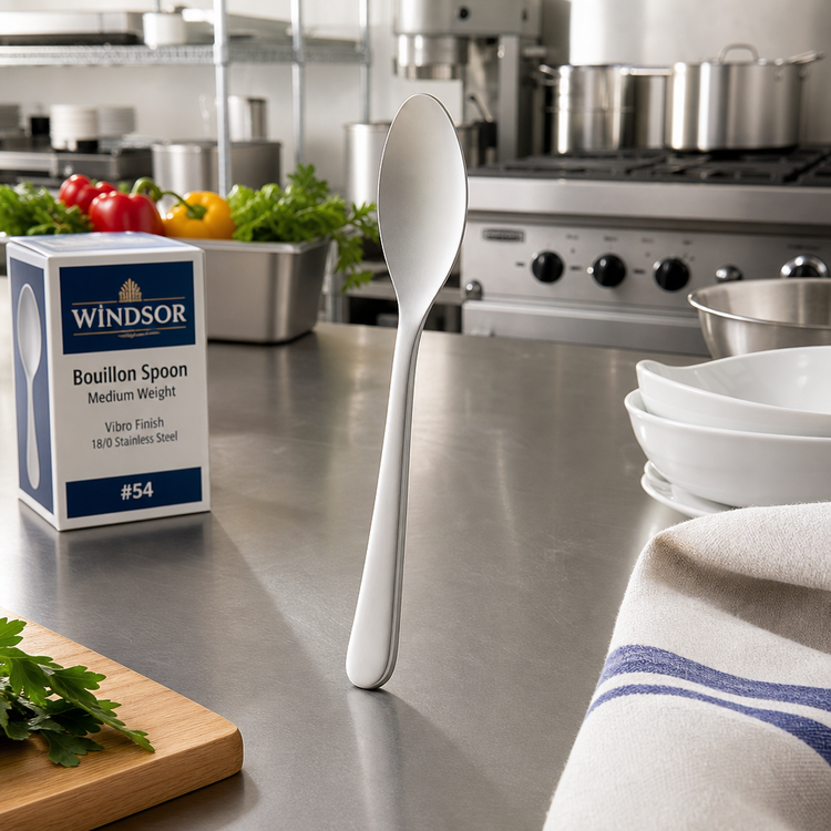 Product image #2 for Windsor #54 Medium Weight Bouillon Spoon, Vibro Finish, 18/0 Stainless Steel