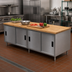 Thumbnail image #2 for BK Resources Dual Access Chef Table with Hard Maple Top and Cabinet Base, 96W x 30D x 34-3/4H