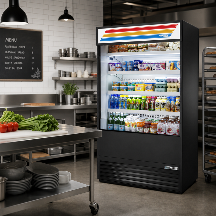 Product image #2 for 48-Inch Vertical Air Curtain Open Air Merchandiser Refrigerator with 4 Adjustable Shelves