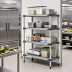 Thumbnail image #2 for Metro MetroMax 4 MF-213074G-A-4 Add-On All-Polymer Shelving Unit, 4 Open Grid Shelves, 30"W x 21"D x 74"H