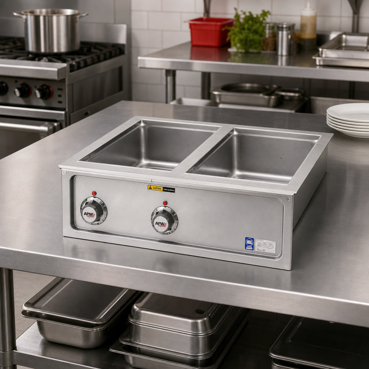 Product image #2 for APW Wyott HFW-2S Drop-In Electric Hot Food Well, 2 Wells, 12 x 20 Pan Capacity, Insulated, No Drain