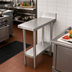 Thumbnail image #2 for Omcan USA 12 Inch x 30 Inch 18 Gauge 304 Stainless Steel Equipment Filler Table with 4 Inch Backsplash and Undershelf