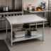 Thumbnail image #2 for Winco Stainless Steel Equipment Stand with Raised Edges and Galvanized Undershelf, 48 x 30 x 24 Inches