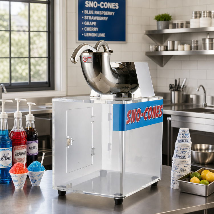 Product image #2 for Omcan Stainless Steel Sno-Cone Ice Machine, 180 kg/Hour, 120V