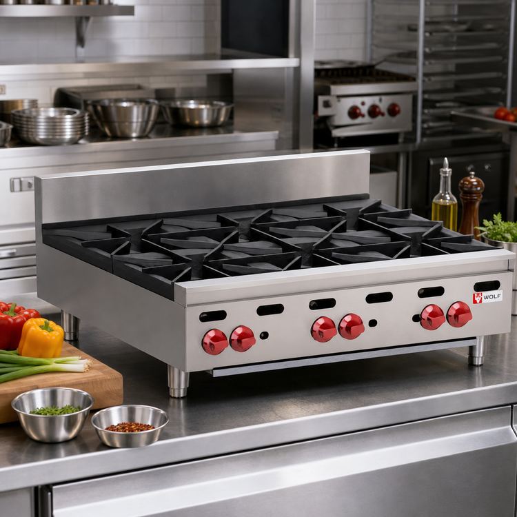Product image #2 for Wolf Achiever AHP636 36-Inch 6-Burner Gas Countertop Hot Plate