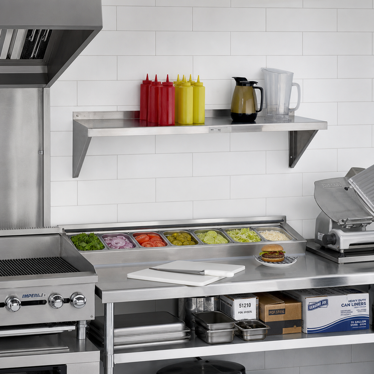 Product image #2 for New Age 60 Inch x 12 Inch Solid Wall-Mounted Aluminum Shelf