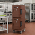 Thumbnail image #3 for Cambro Ultra Camcart Heated Front-Loading Food Pan Carrier, 2-Compartment, 110V, Dark Brown