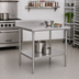 Thumbnail image #2 for John Boos Stallion 30 in. W x 36 in. D Stainless Steel Work Table with 5 in. Backsplash and Undershelf
