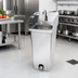 Thumbnail image #2 for Stainless Steel Pedestal Mount Hand Wash Sink with Gooseneck Faucet, Foot Pedal Valve, Side Splashes, and Backsplash