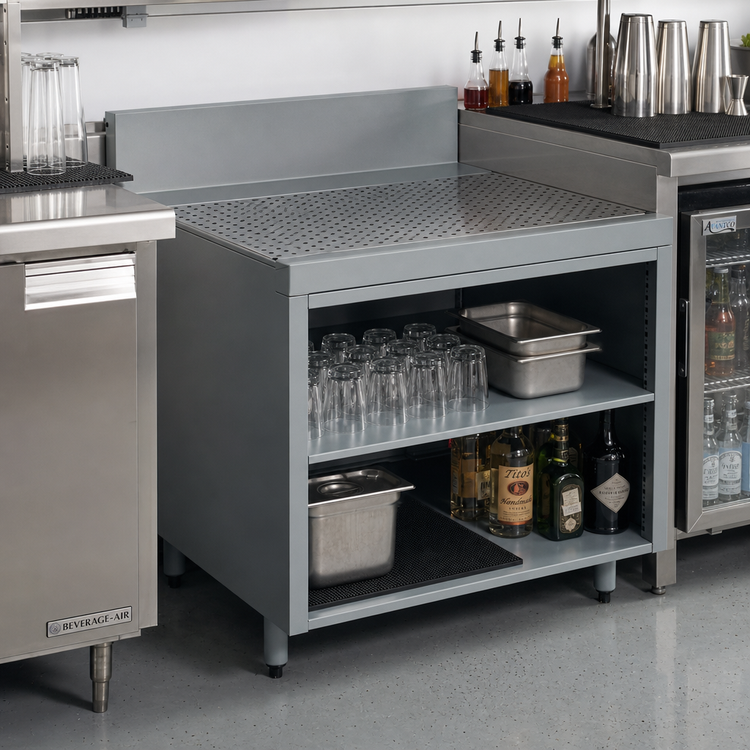 Product image #2 for Advance Tabco Prestige 42-Inch Stainless Steel Open Front Underbar Drainboard Cabinet