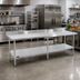 Thumbnail image #2 for Sapphire Stainless Steel Worktable with 5-Inch Backsplash and Open Base with Undershelf, 108 x 30 x 35 Inches