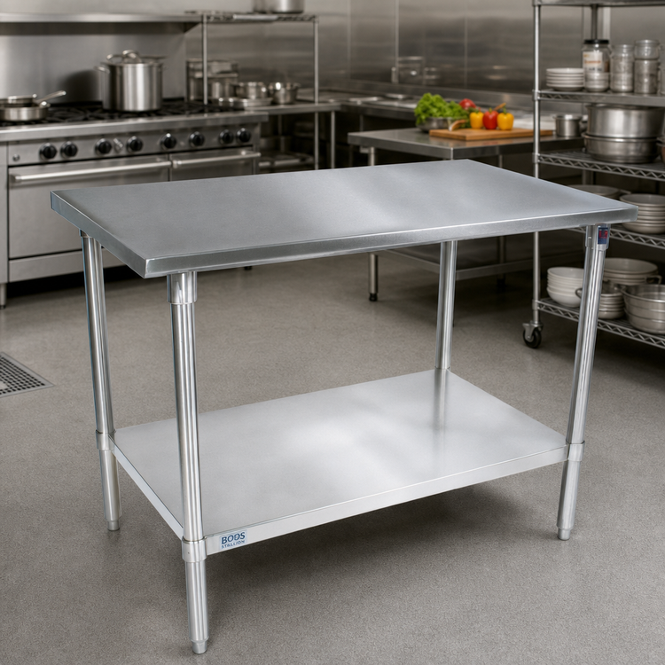 Product image #2 for John Boos Stallion 48 x 30-Inch Flat Top Stainless Steel Work Table with Adjustable Undershelf