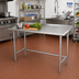 Thumbnail image #2 for Advance Tabco 72-Inch x 24-Inch 16-Gauge 430 Stainless Steel Work Table with 1-1/2-Inch Rear Up-Turn and Galvanized Open Base