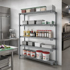 Thumbnail image #2 for Eagle Group Valu-Master A5-74-2460V 5-Tier Add-On Wire Shelving Unit, 60"W x 24"D x 74"H, Pewter Gray Epoxy