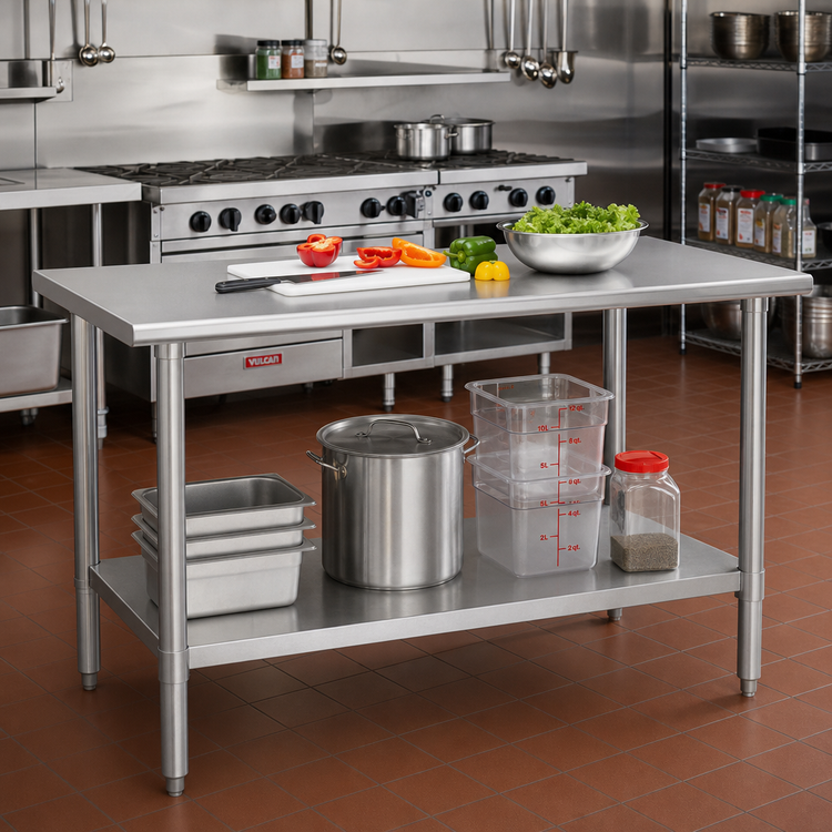 Product image #2 for Eagle Spec-Master 48-Inch x 36-Inch Stainless Steel Flat-Top Work Table with Adjustable Undershelf