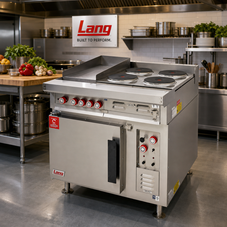 Product image #3 for Lang Marine 36-Inch Heavy Duty Electric Range with Convection Oven Base and 6 French Plates