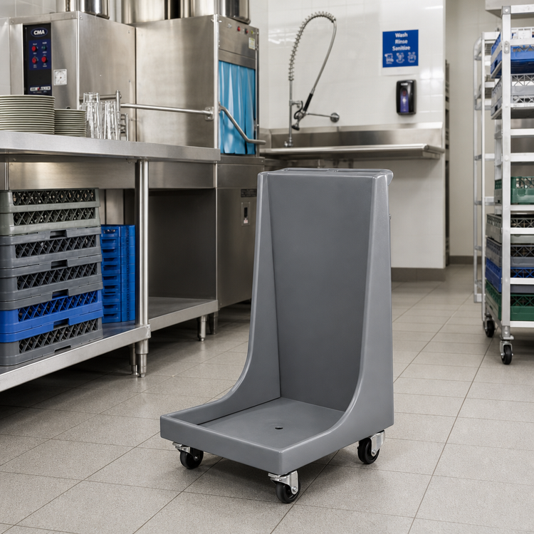 Product image #3 for Cambro Camdolly® Dish Rack Dolly with Handle, 350 lb Capacity, Polyethylene, 3-Inch Swivel Casters