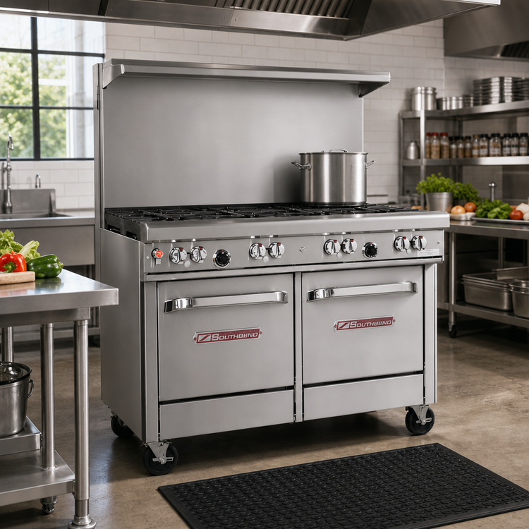 Product image #2 for Southbend Ultimate 48-Inch Gas Restaurant Range with 6 Open Burners and 2 Space-Saver Ovens