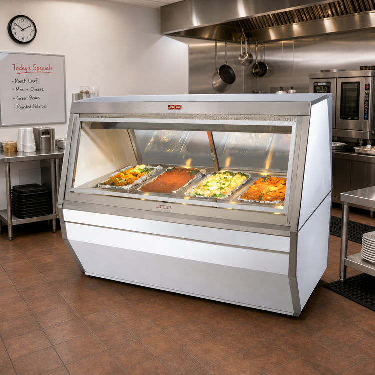 Product image #2 for Howard-McCray CHS35-6 71-Inch Full-Service Hot Food Case with 4 Thermostatically Controlled Wells