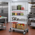 Thumbnail image #2 for Quantum Mobile Enclosure Wire Shelving Cart, 4 Shelves, Chrome-Plated Finish, 48 x 18 x 80 Inches