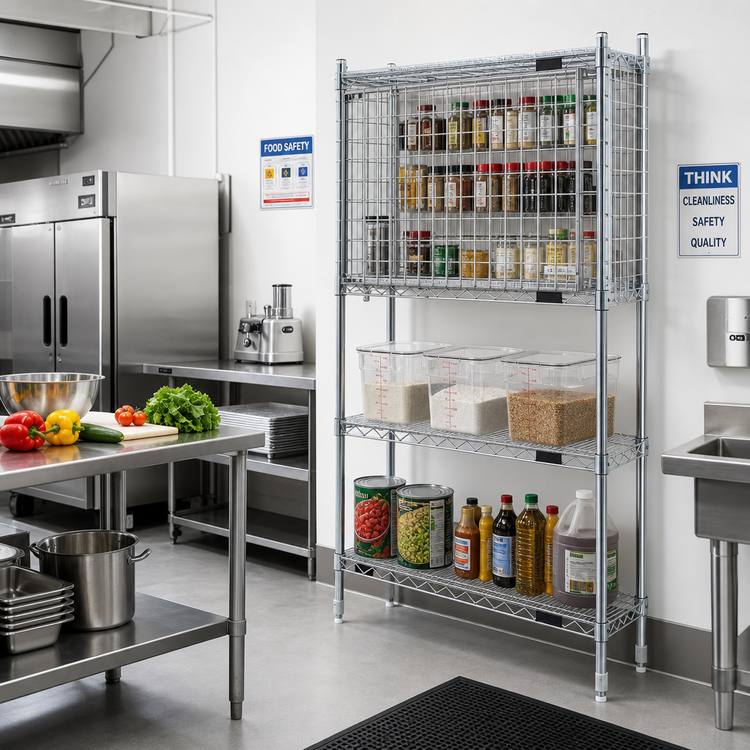 Product image #2 for Eagle EAGLEbrite Zinc Security Enclosure Kit for Wire Shelving, 24 x 60 Inch, Flip-Up Door