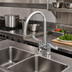 Thumbnail image #2 for equip 4-Inch Deck Mount Mixing Faucet with 9-Inch Swivel Gooseneck and Wrist Handles