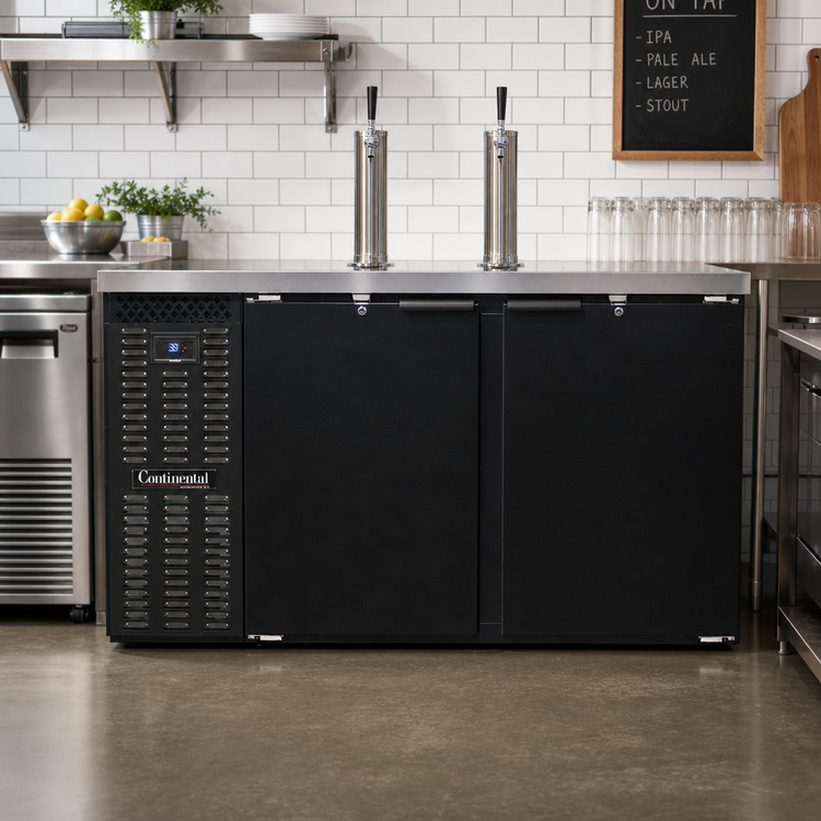 Product image #2 for Continental Refrigerator KC59SN 59-Inch Two-Tap Flat Top Shallow Depth Keg Cooler