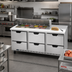 Thumbnail image #3 for Beverage-Air Three-Section Sandwich Top Refrigerated Prep Table with 6 Drawers, 72-Inch, 12-Pan Capacity