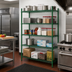 Thumbnail image #2 for Steel Works Stainless Heavy Duty 5-Tier Green Epoxy Wire Shelving Unit, 18 x 60 x 84 Inches