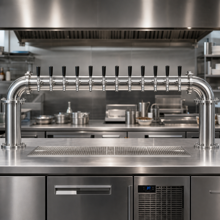 Product image #2 for Titan U-Shaped Glycol-Cooled Countertop Draft Beer Tower with 12 Faucets