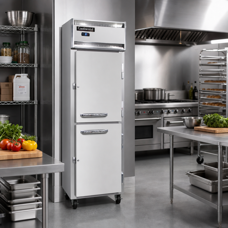 Product image #2 for Continental Refrigerator 1FSNSSHD One-Section Shallow Depth Half-Height Solid Door Reach-In Freezer