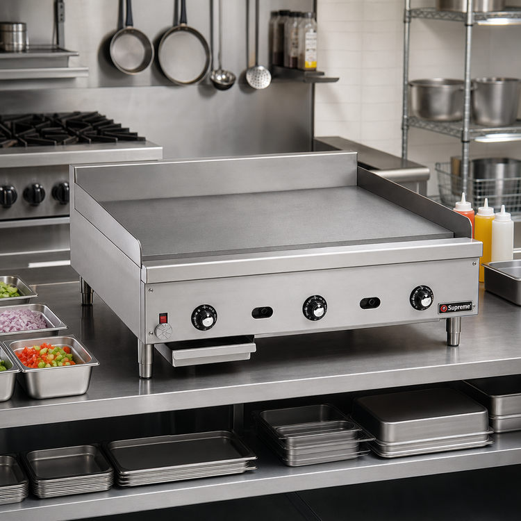 Product image #2 for Supreme JGM-2448 48-Inch Gas Countertop Griddle with 1" Steel Plate