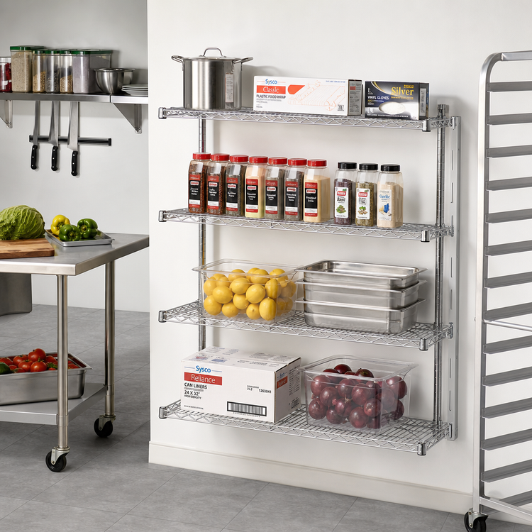 Product image #2 for EAGLEbrite 4-Tier Add-On Wire Shelving Unit, 60 x 18 x 63 Inches, Zinc Finish