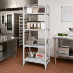 Thumbnail image #3 for Cambro Camshelving® Premium CPU182484VS4PKG 4-Tier Stationary Polymer Shelving Unit, 18 x 24 x 84 Inches, 3 Vented + 1 Solid Shelves