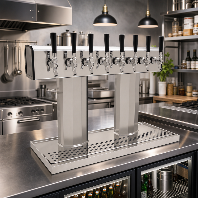 Product image #2 for Glastender Countertop Glycol-Cooled Tee Draft Dispensing Tower with 8 Faucets