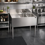 Thumbnail image #2 for Krowne Royal Series KR19-32R 36-Inch Two-Compartment Stainless Steel Underbar Sink with Left Drainboard and Swing-Spout Faucet