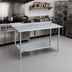 Thumbnail image #2 for Duke 30 x 30-Inch Stainless Steel Work Table with 1-1/8-Inch Rear Riser and Galvanized Undershelf