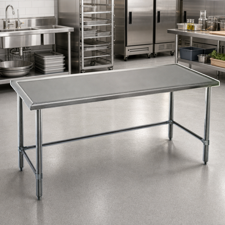 Product image #2 for Spec-Master Marine Series Stainless Steel Work Table, 84W x 24D, Flat Top, Open Base
