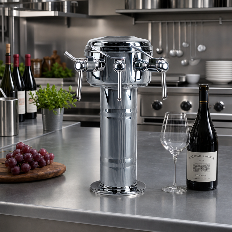 Product image #2 for Sommelier Countertop Air-Cooled Wine Font with 3 Stainless Steel Side Pull Faucets