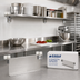 Thumbnail image #2 for Eagle Group 18-Inch Stainless Steel Double Knob Foot Bracket for Cantilevered Shelving Systems