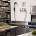 Thumbnail image #2 for Fisher Wall-Mount Pot Filler Faucet with 8-Inch Adjustable Wall Control Valve, Vacuum Breaker, Wall Hook, and 60-Inch Hose