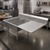 Thumbnail image #2 for John Boos Pro-Bowl 2-Compartment Platter Sink with Right Drainboard and Stainless Steel Legs, 50-3/16