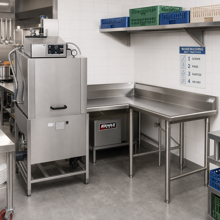 Product image #2 for Eagle Group Right-Hand Corner Clean Dishtable, 60 x 60 Inch, 16/430 Stainless Steel