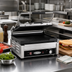 Thumbnail image #2 for Serv-Ware Single Countertop Electric Panini Press with Grooved Cast Iron Top and Bottom Plates
